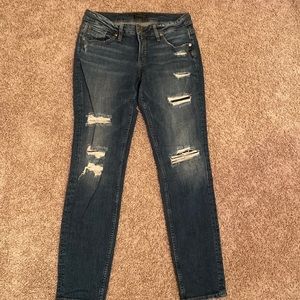 Silver distressed Boyfriend jeans